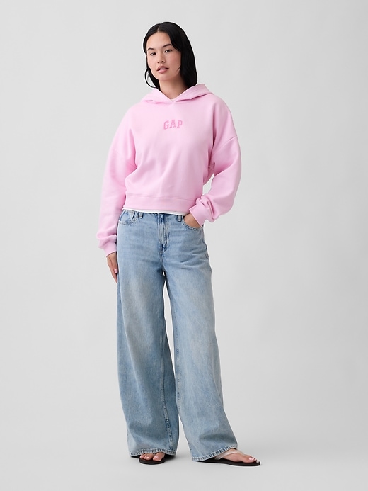 Image number 3 showing, Relaxed Gap Mini-Logo Cropped Hoodie