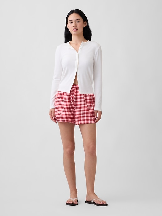 Image number 1 showing, 4" Pull-On Linen-Blend Shorts