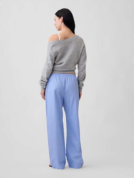 Image number 4 showing, Mid Rise Pull-On Stripe Poplin Pants