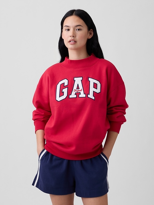 Image number 1 showing, Oversized Gap Logo Mockneck Tunic Sweatshirt