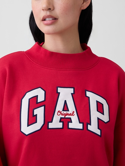 Image number 4 showing, Oversized Gap Logo Mockneck Tunic Sweatshirt