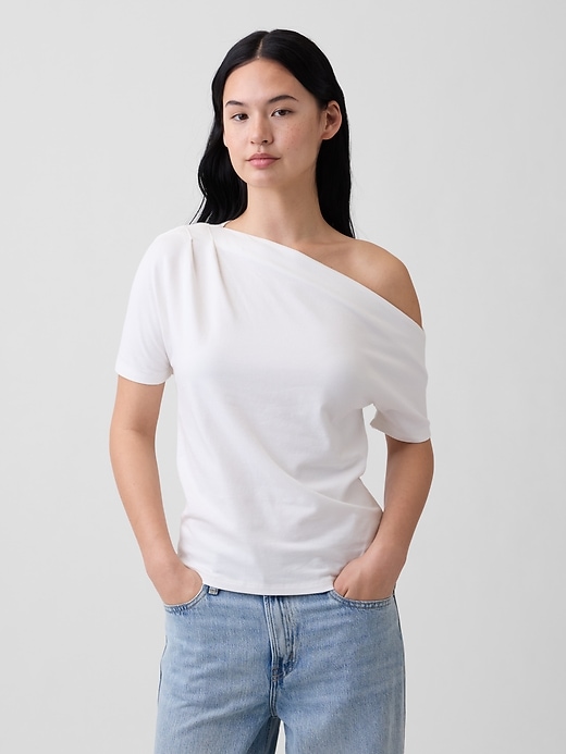 Image number 1 showing, Stretch Jersey One-Shoulder Top