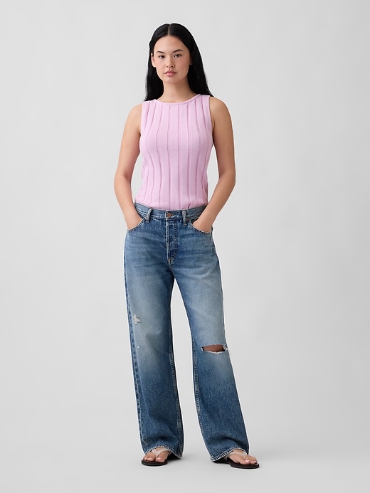 Image number 3 showing, Relaxed Ribbed Boatneck Tank Top