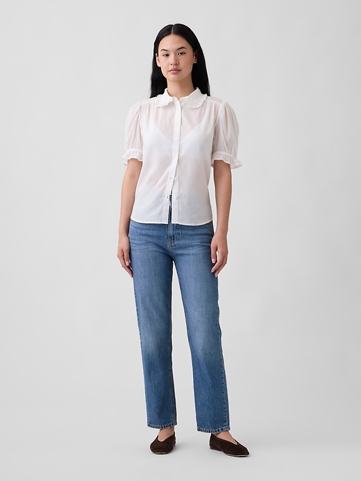 Image number 3 showing, Relaxed Voile Puff Sleeve Top