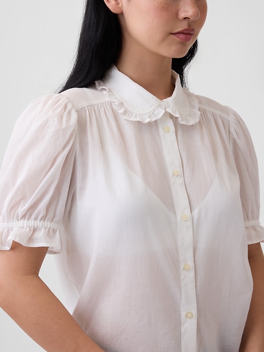 Image number 4 showing, Relaxed Voile Puff Sleeve Top
