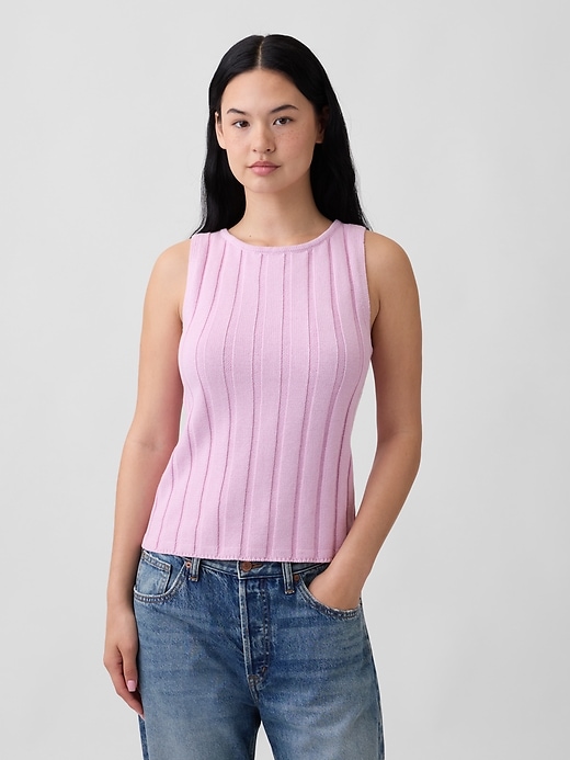 Image number 1 showing, Relaxed Ribbed Boatneck Tank Top