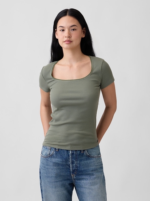 Image number 1 showing, Ribbed Squareneck Top