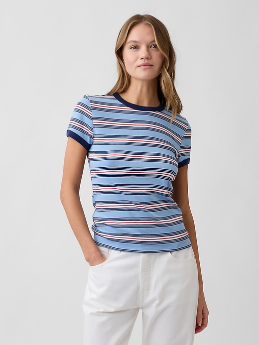 Image number 1 showing, Modern Ribbed Crewneck T-Shirt