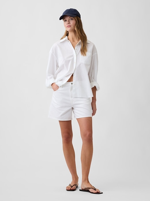 Image number 1 showing, Denim Midi Shorts