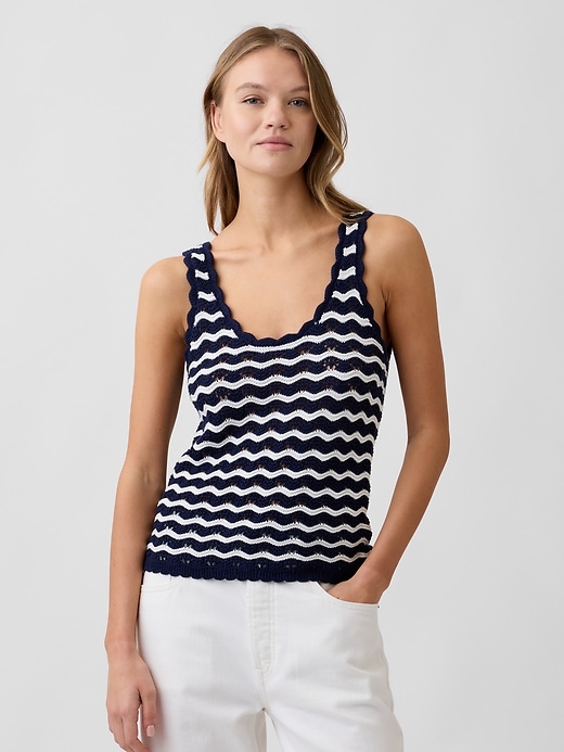 Image number 1 showing, Crochet Scoopneck Tank Top
