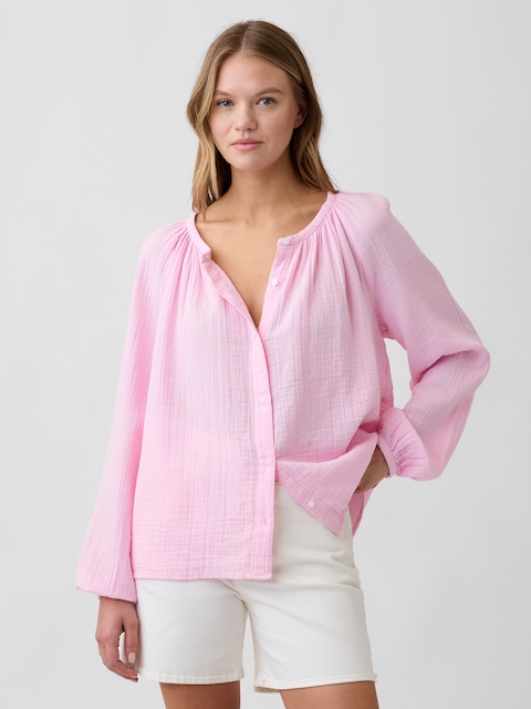 Oversized Gauze Top