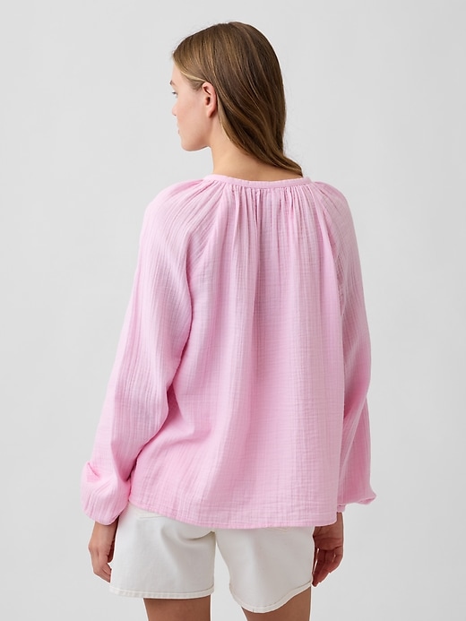 Image number 2 showing, Oversized Gauze Top