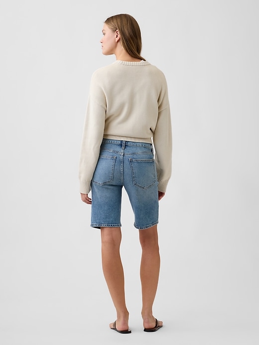 Image number 4 showing, 9" Mid Rise Soft Denim Bermuda Shorts