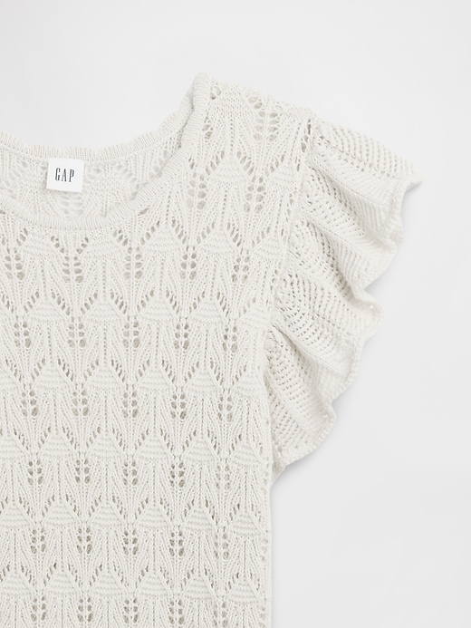 Image number 4 showing, Crochet Flutter Sleeve Top