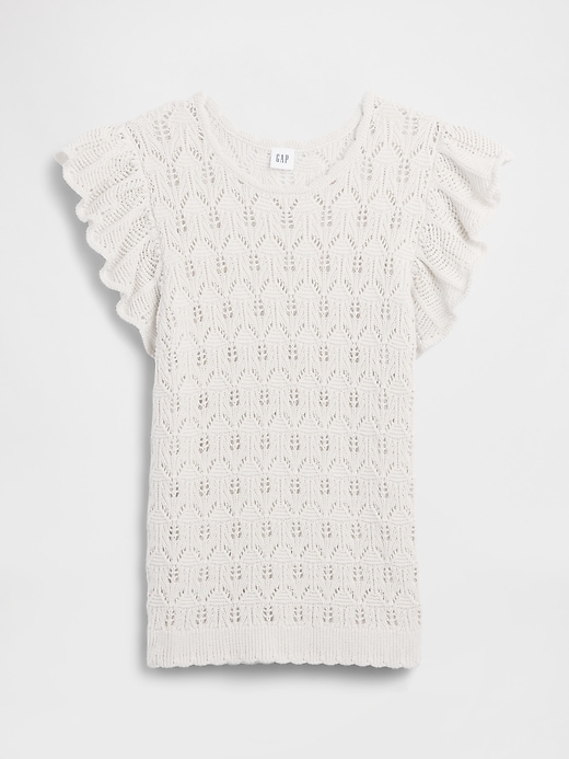 Image number 5 showing, Crochet Flutter Sleeve Top