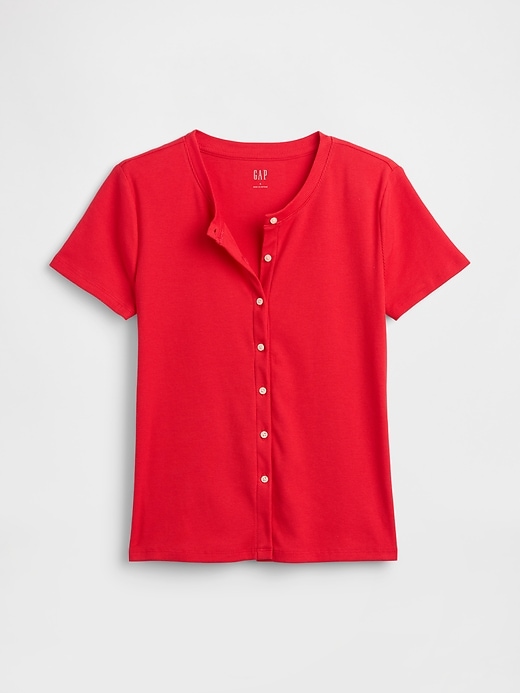 Image number 5 showing, Ribbed Button-Up Top