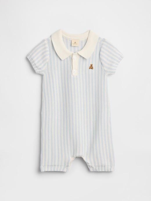 Image number 1 showing, Baby Brannan Bear Sweater Polo Romper