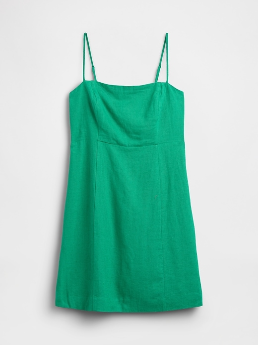 Image number 4 showing, Linen-Blend Squareneck Mini Dress