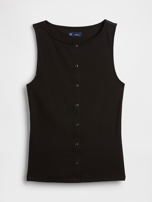 Image number 5 showing, Ribbed Button-Up Top