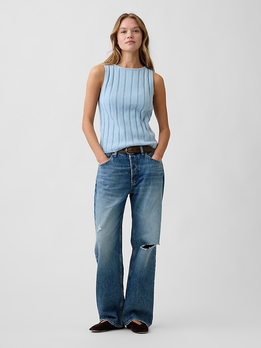 Image number 3 showing, Relaxed Ribbed Boatneck Tank Top