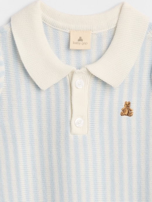 Image number 3 showing, Baby Brannan Bear Sweater Polo Romper