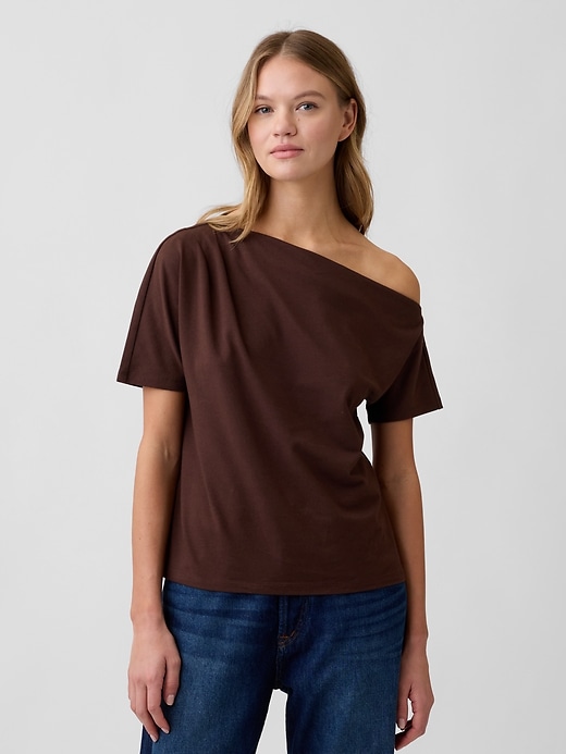 Image number 1 showing, Stretch Jersey One-Shoulder Top