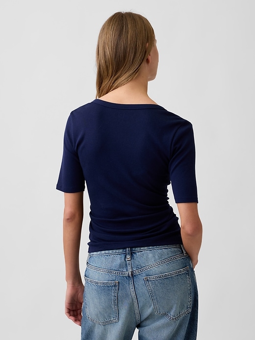 Image number 2 showing, Modern Ribbed V-Neck Henley Top