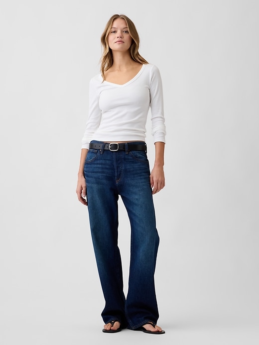 Image number 3 showing, Ribbed V-Neck T-Shirt