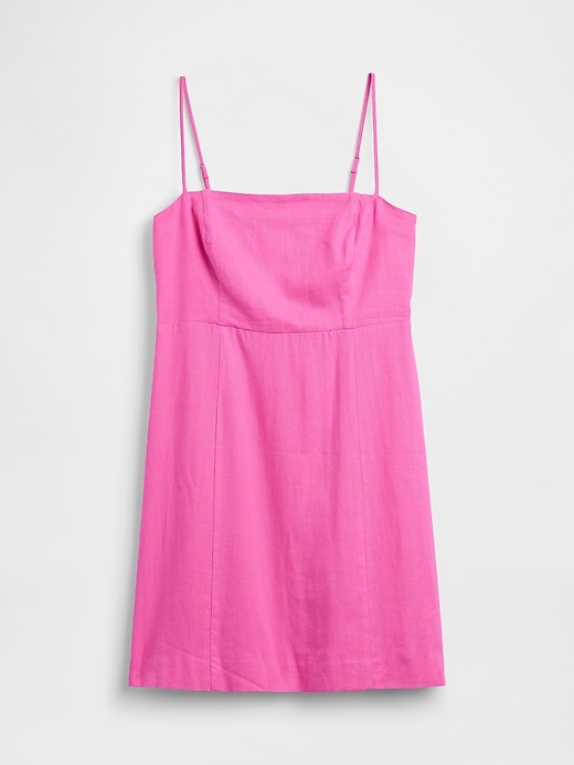 Image number 4 showing, Linen-Blend Squareneck Mini Dress