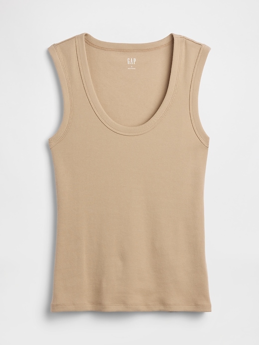 Image number 5 showing, Ribbed Scoopneck Tank Top