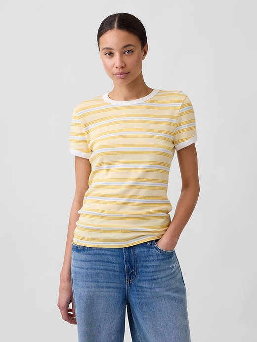 Image number 1 showing, Modern Ribbed Crewneck T-Shirt
