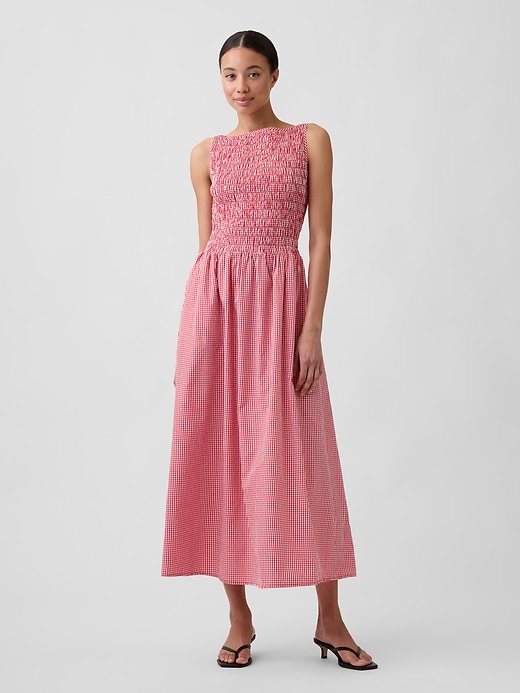 Image number 1 showing, Smocked Boatneck Maxi Dress