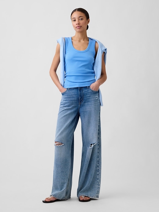 Image number 3 showing, Ribbed Scoopneck Tank Top