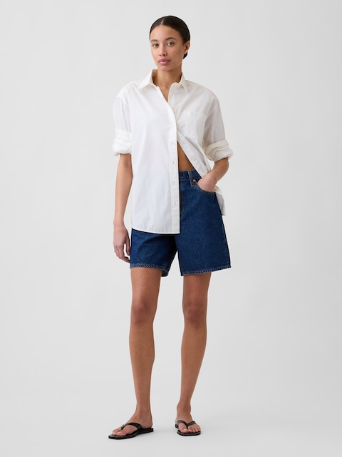 Denim Midi Shorts