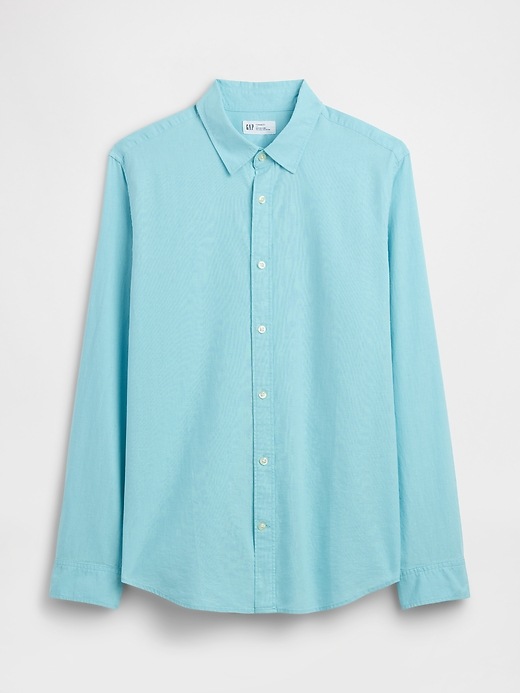 Image number 5 showing, Linen-Blend Shirt in Standard Fit