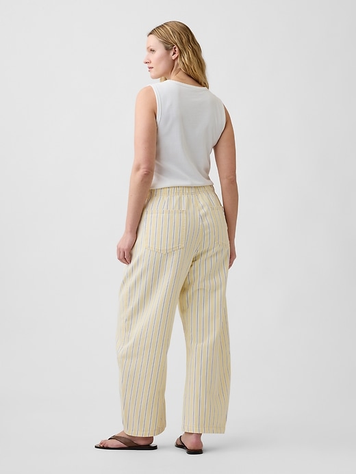Image number 6 showing, Mid Rise Stripe Pull-On Barrel Jeans