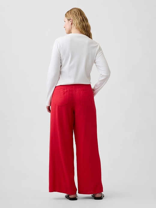 Image number 6 showing, High Rise Linen-Blend Wide-Leg Pants