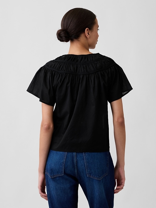 Image number 2 showing, Splitneck Flutter Sleeve Top
