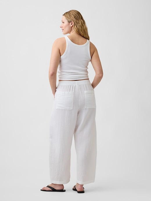 Image number 6 showing, Mid Rise Pull-On Barrel Gauze Pants