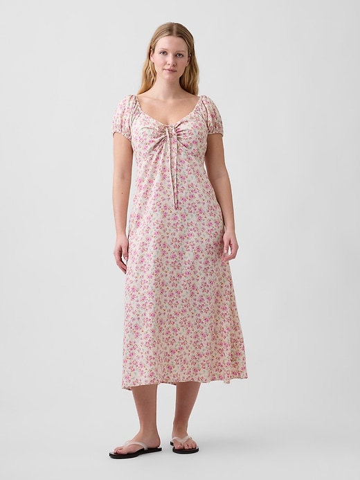 Image number 4 showing, Print Puff Sleeve Midi Dress