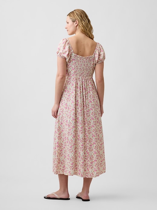 Image number 5 showing, Print Puff Sleeve Midi Dress