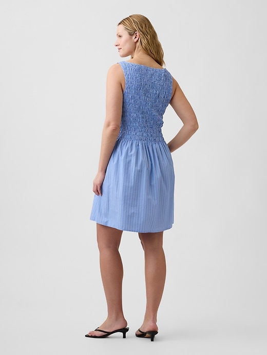 Image number 5 showing, Smocked Boatneck Mini Dress