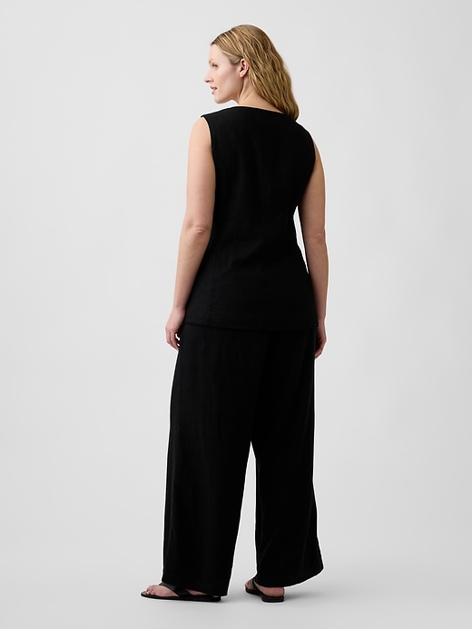 Image number 6 showing, Relaxed Linen-Blend Wide-Leg Pants