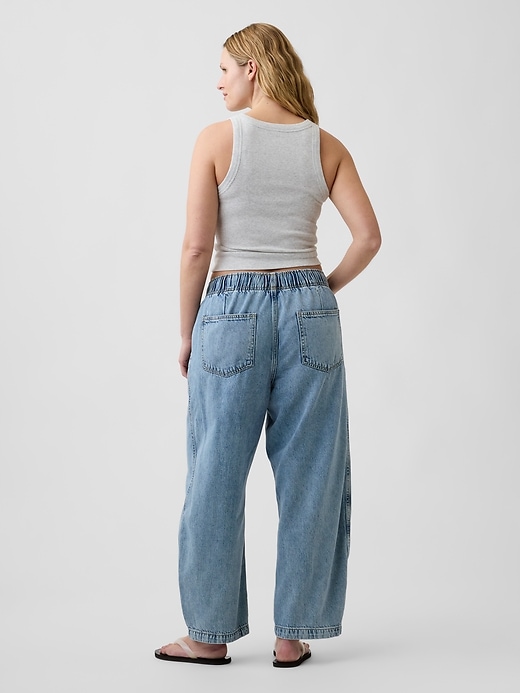 Image number 6 showing, Mid Rise SuperSoft Pull-On Barrel Jeans