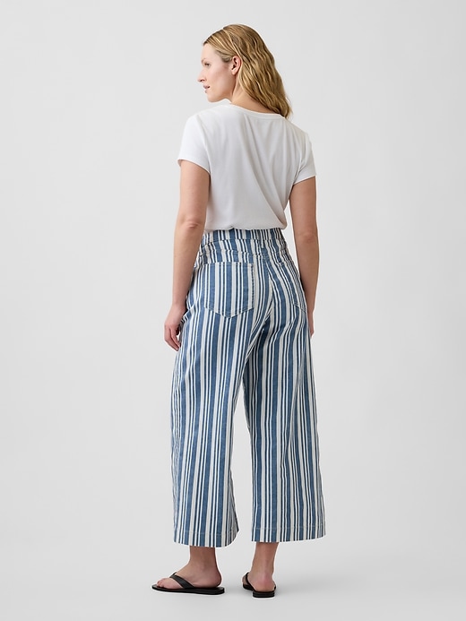 Image number 6 showing, High Rise Stripe Wide-Leg Crop Jeans