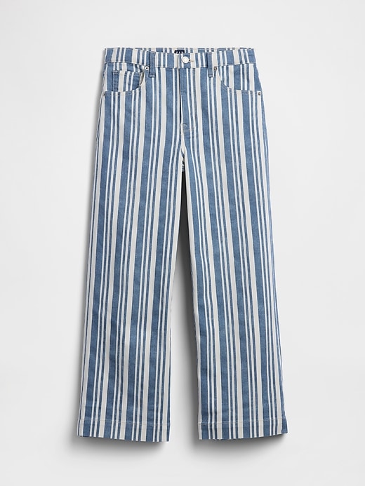 Image number 7 showing, High Rise Stripe Wide-Leg Crop Jeans