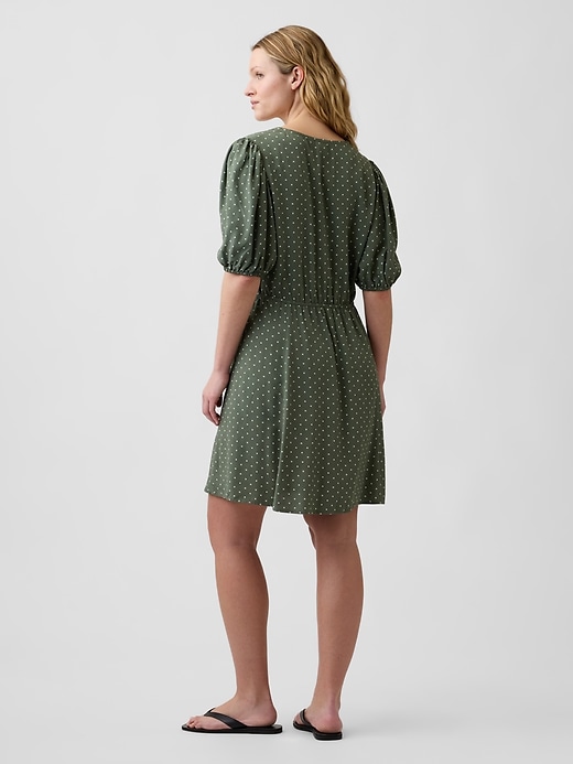 Image number 5 showing, Puff Sleeve V-Neck Mini Dress