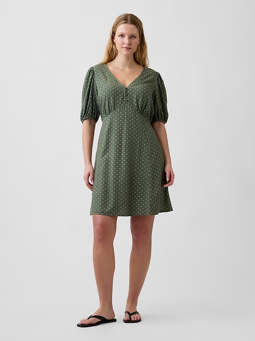 Image number 4 showing, Puff Sleeve V-Neck Mini Dress