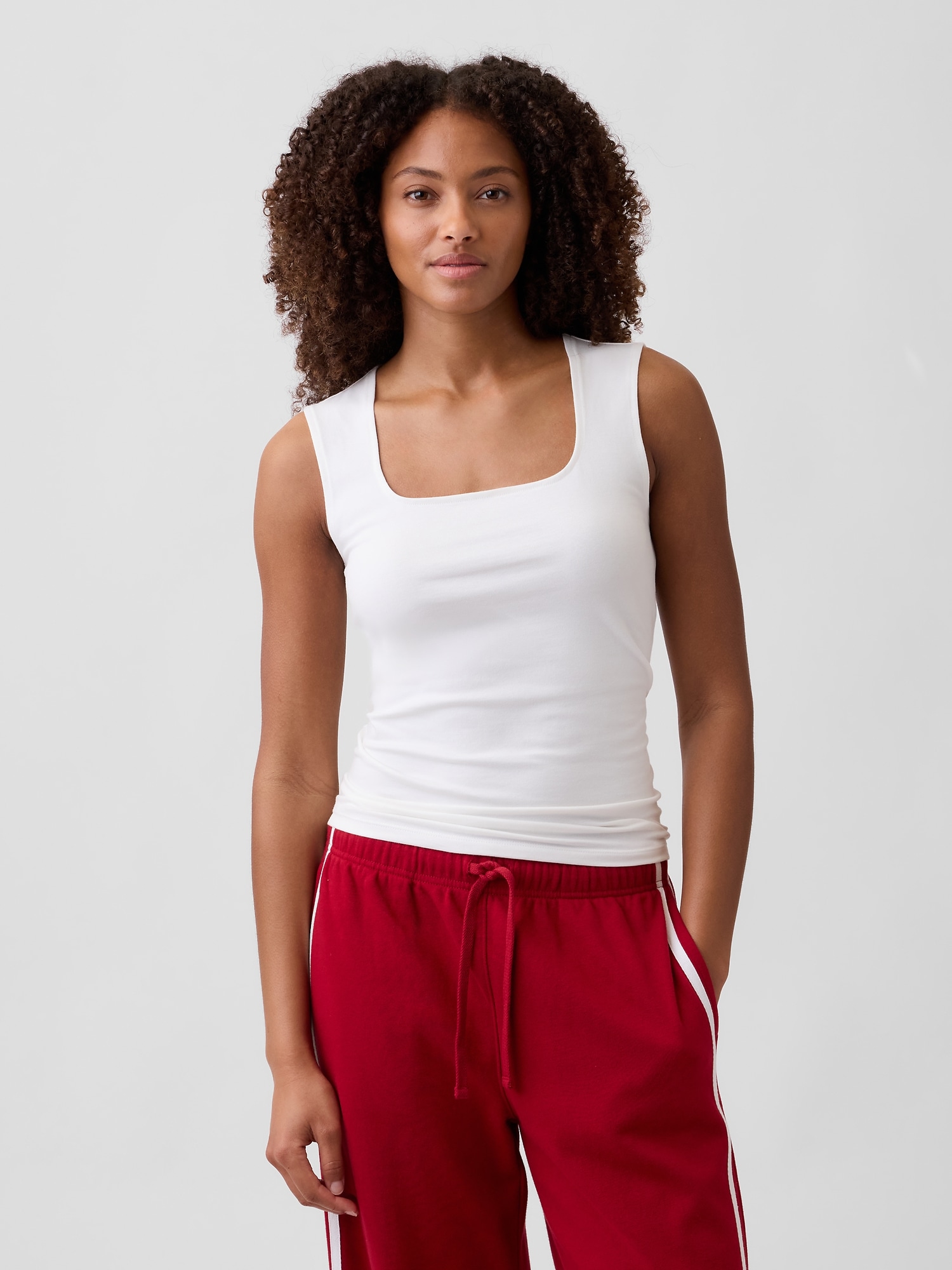 Squareneck Shell Tank Top