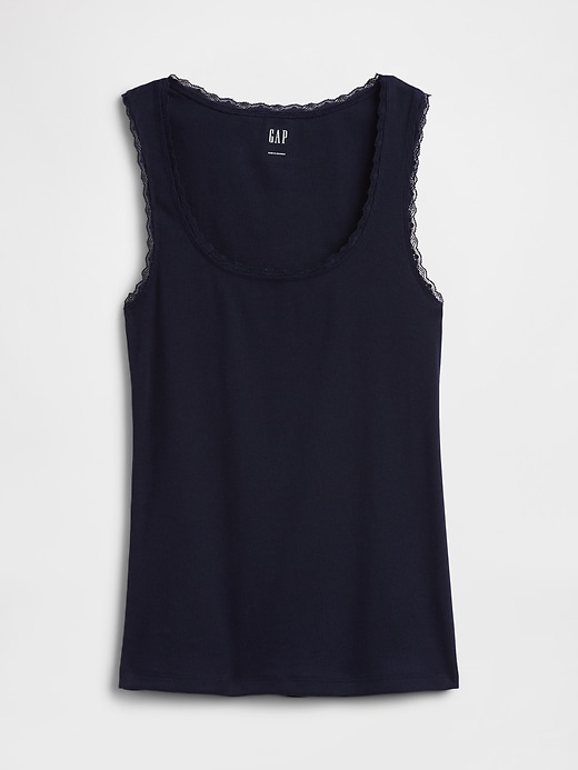 Ribbed Lace-Trim Tank Top | Gap Factory